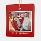 自分の家族の写真モダンをパーソナライズされた作成する セラミックオーナメント (左)