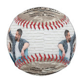 自分の家族の写真ヴィンテージの作成 野球ボール (正面)