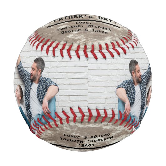 自分の家族の写真ヴィンテージの作成 野球ボール (正面)