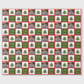 自分の家族の写真名を作成するクリスマス ラッピングペーパー (フラット)