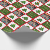 自分の家族の写真名を作成するクリスマス ラッピングペーパー (角)