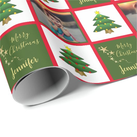 自分の家族の写真名を作成するクリスマス ラッピングペーパー (ロールコーナー)