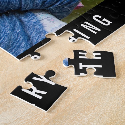 自分の家族の写真名を作成する引用文休日 ジグソーパズル (側面)