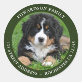 自分の家族の写真差出人住所を作成 ラウンドシール (正面)