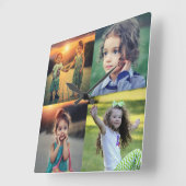 自分の家族の写真集の作成トレンディー スクエア壁時計 (傾斜)