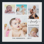 自分の家族の名前を作成する引用文5 Photo Collage フェイクキャンバスプリント<br><div class="desc">5モダン photo collage canvas print with 'familyは全て'引用文タイポグラフィ.</div>