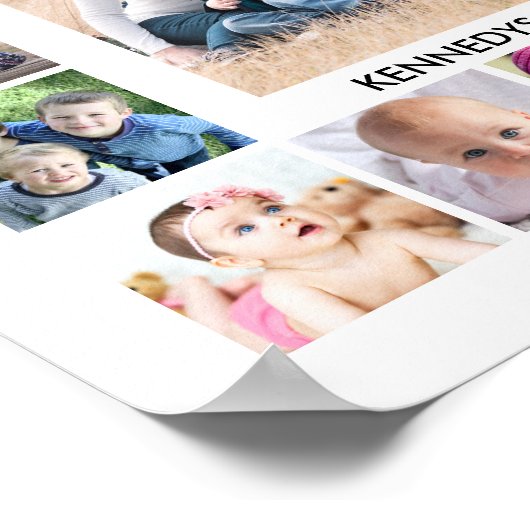 自分の家族の名前を作成する17フォトコラージュ ポスター (角)