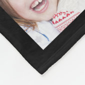 自分の家族の名前を作成17フォトコラージュ黒 フリースブランケット (角)