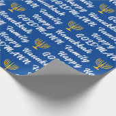 自分の家族の名前を作成Happy Hanukkah Wrappi ラッピングペーパー (角)