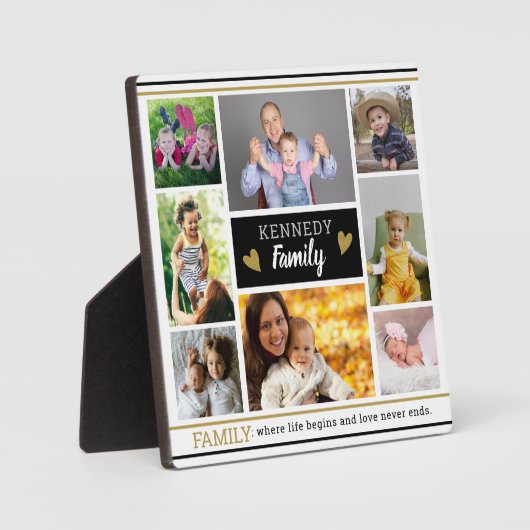 自分の家族の引用文を作成する8 Photo Collage フォトプラーク (正面)
