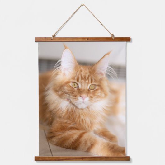 自分の家族の猫の写真を追加カスタム 吊り下げ型タペストリー (正面)