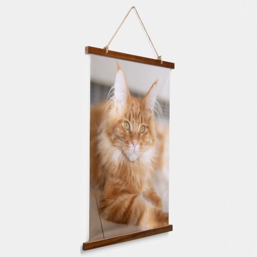 自分の家族の猫の写真を追加カスタム 吊り下げ型タペストリー (傾斜あり)