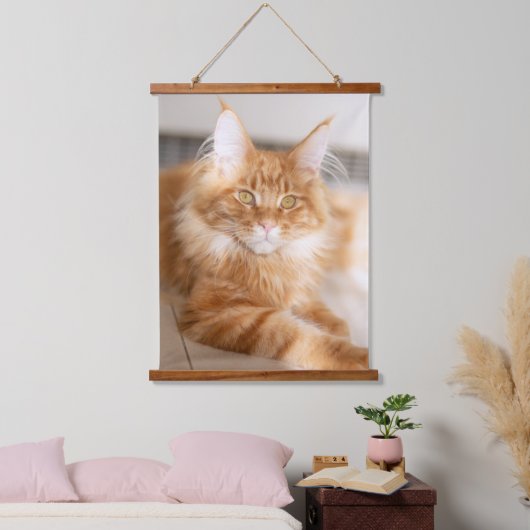 自分の家族の猫の写真を追加カスタム 吊り下げ型タペストリー (寝室)