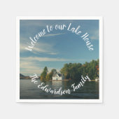 自分の家族を作る湖の夏の家へようこそ スタンダードカクテルナプキン (正面)