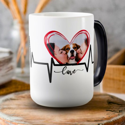 自分の家族を作成するペットの自撮りマグ， 11 oz モーフィングマグカップ