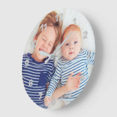 自分の家族カスタムのフォトクロックを作成 ラージ壁時計 (傾斜)