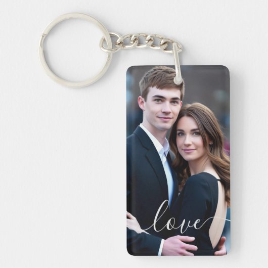 自分の家族カスタムの写真を作成パーソナライズされた キーホルダー (正面)