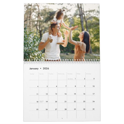 自分の家族カスタム写真の作成 カレンダー (1月 2026)