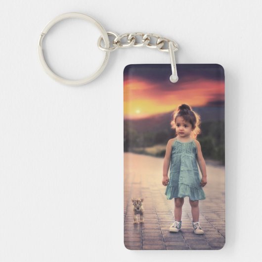 自分の家族カスタム写真の作成 キーホルダー (正面)