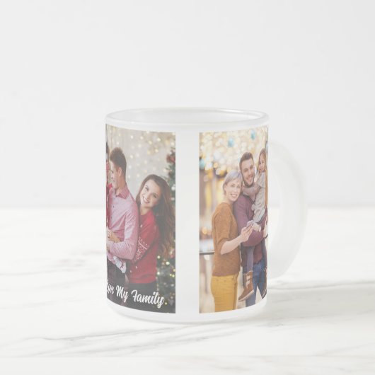 自分の家族カスタム写真の作成 フロストグラスマグカップ (正面右)