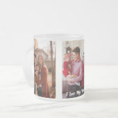 自分の家族カスタム写真の作成 フロストグラスマグカップ (正面左)