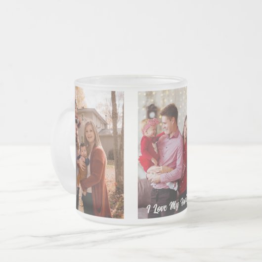 自分の家族カスタム写真の作成 フロストグラスマグカップ (正面左)