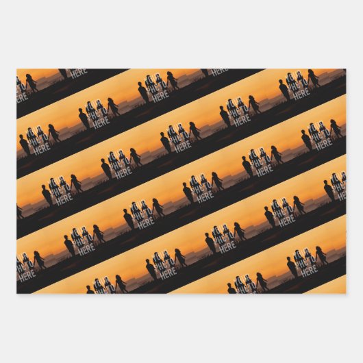 自分の家族カスタム写真を作成する ラッピングペーパーシート (正面2)