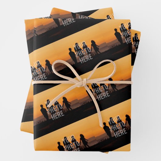 自分の家族カスタム写真を作成する ラッピングペーパーシート (インサイチュ)