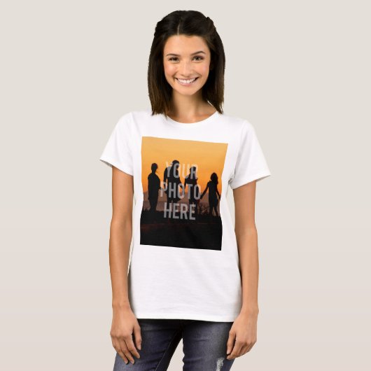 自分の家族カスタム写真を作成する Tシャツ (正面フル)
