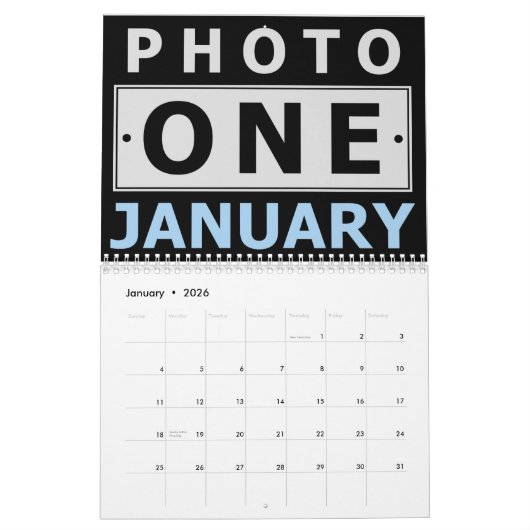 自分の家族パーソナライズされた写真を作成2025 カレンダー (1月 2026)