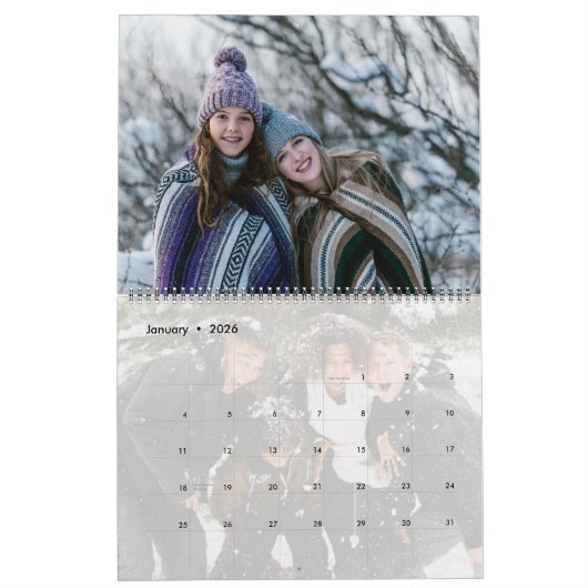 自分の家族用フォトアモダンルバムカレンダーの作成 カレンダー (1月 2026)
