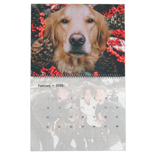 自分の家族用フォトアモダンルバムカレンダーの作成 カレンダー (2月 2026)