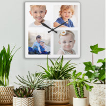 自分の家族4人の写真を作成し、子どもをコラージュ