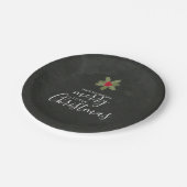 自分の小さなメリークリスマスホリーリースを持っている ペーパープレート (アングル)