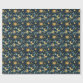 自分の希望に満ちた太陽と月を天体として作成 ラッピングペーパー (フラット)