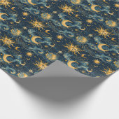 自分の希望に満ちた太陽と月を天体として作成 ラッピングペーパー (角)