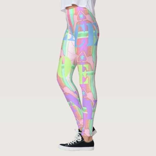 自分の平和おもしろい愛ユニティデザインアートを作成 レギンス (左)