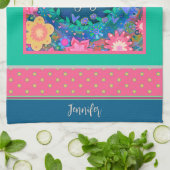 自分の年齢おもしろい引用文フローラピンクの名前を実行 キッチンタオル (折り畳み)