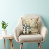 自分の幸せな冬の雪だるまカップルを作成 クッション (椅子)