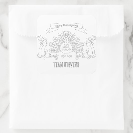 自分の幸せな感謝祭のシーンを彩る スクエアシール (バッグ)