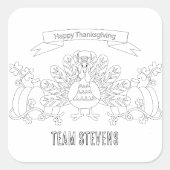 自分の幸せな感謝祭のシーンを彩る スクエアシール (正面)