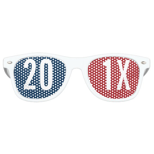 自分の幸せな新年のパーティー赤の作成 レトロサングラス (正面)