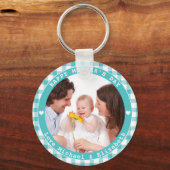 自分の幸せな母の日の家族写真を作成する キーホルダー (正面)