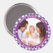 自分の幸せな母の日の家族写真を作成する マグネット (正面/裏面)
