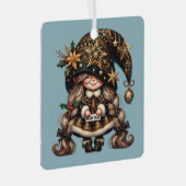 自分の幸せな魔法のクリスマス格言を作成 メタルオーナメント (正面右)