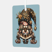 自分の幸せな魔法のクリスマス格言を作成 メタルオーナメント (正面左)