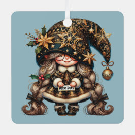 自分の幸せな魔法のクリスマス格言を作成 メタルオーナメント