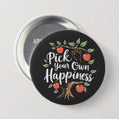 自分の幸せを選ぶApple Picking Season秋 缶バッジ (正面&裏面)