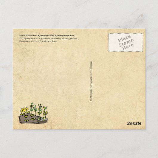 自分の庭を育てる – ポスター(ヴィンテージ再印刷) ポストカード (裏面)