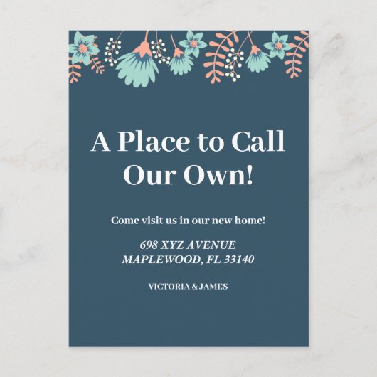 自分の引っ越し祝いパーティーパーティーフローラを呼び出す場所 ポストカード (正面)